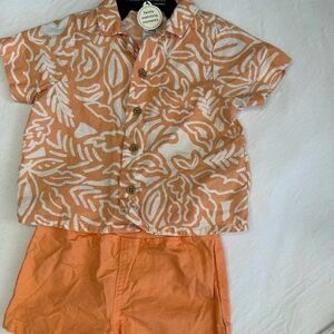 Carter's Orange and White Kids Matching Set